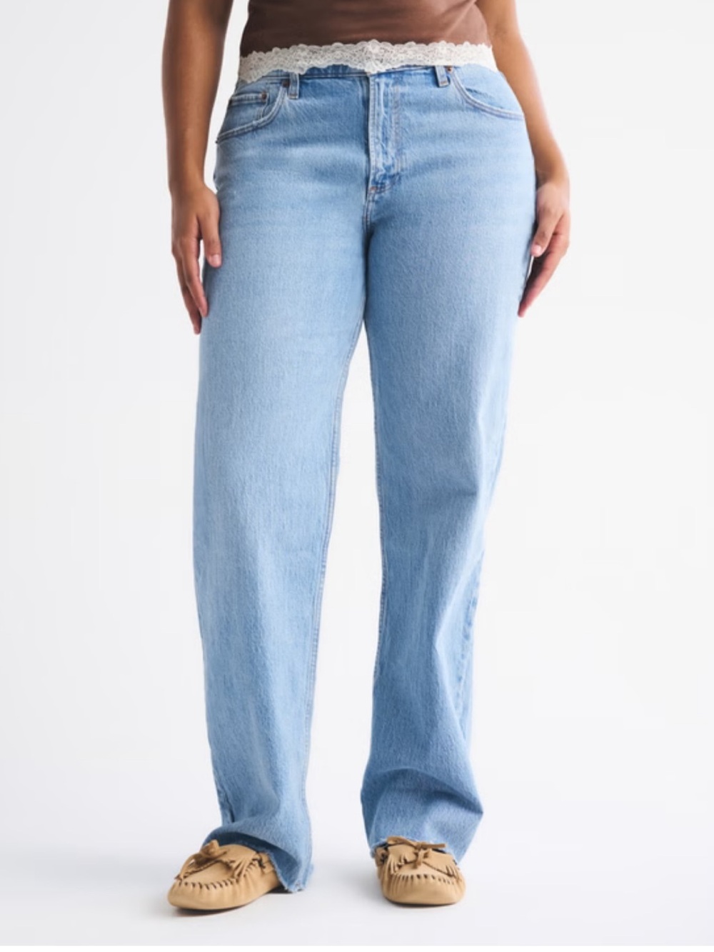 Abercrombie & Fitch The Baggy Low Rise 28 Curve Love Wash Size 28